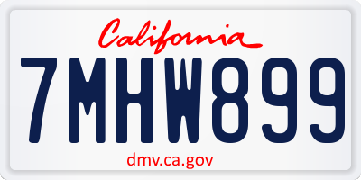CA license plate 7MHW899