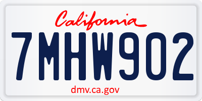 CA license plate 7MHW902