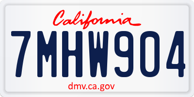 CA license plate 7MHW904