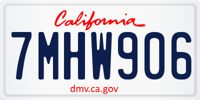 CA license plate 7MHW906
