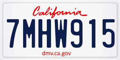 CA license plate 7MHW915