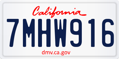 CA license plate 7MHW916