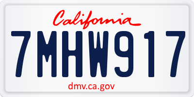 CA license plate 7MHW917
