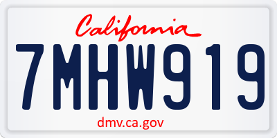 CA license plate 7MHW919