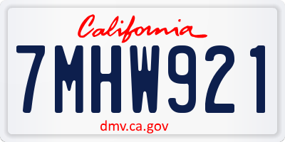 CA license plate 7MHW921