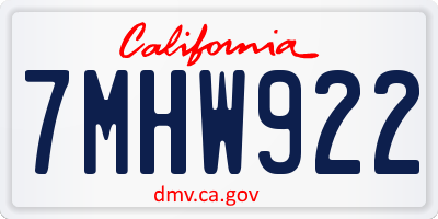 CA license plate 7MHW922