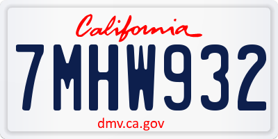 CA license plate 7MHW932