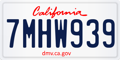 CA license plate 7MHW939