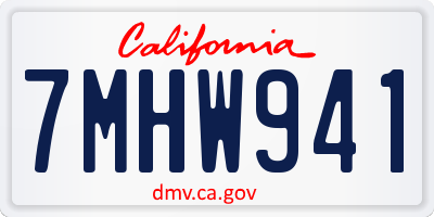 CA license plate 7MHW941