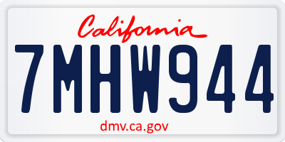 CA license plate 7MHW944