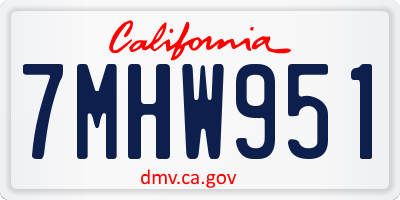 CA license plate 7MHW951