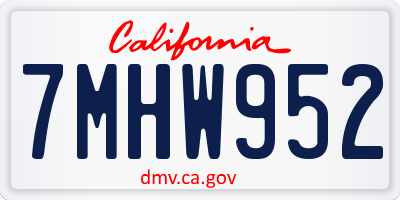 CA license plate 7MHW952