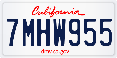 CA license plate 7MHW955