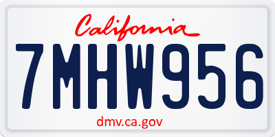 CA license plate 7MHW956