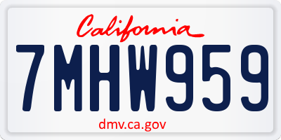 CA license plate 7MHW959