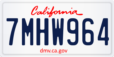CA license plate 7MHW964