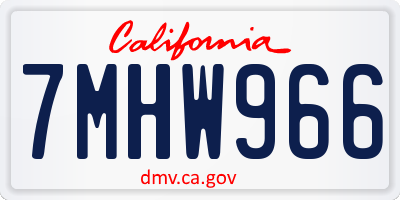 CA license plate 7MHW966