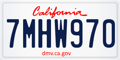 CA license plate 7MHW970