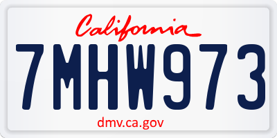 CA license plate 7MHW973