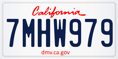 CA license plate 7MHW979