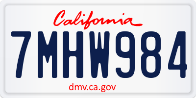 CA license plate 7MHW984