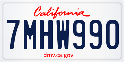 CA license plate 7MHW990