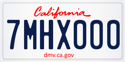 CA license plate 7MHX000