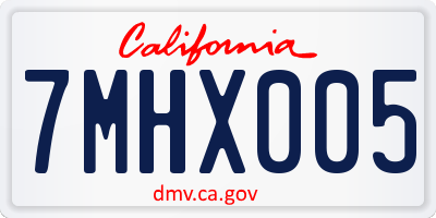 CA license plate 7MHX005