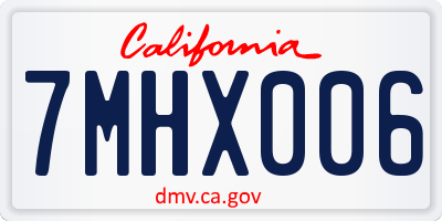 CA license plate 7MHX006
