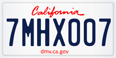 CA license plate 7MHX007