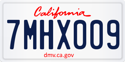 CA license plate 7MHX009