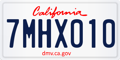 CA license plate 7MHX010