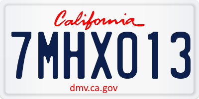 CA license plate 7MHX013