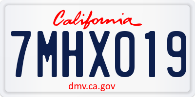 CA license plate 7MHX019