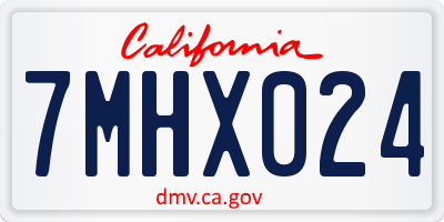 CA license plate 7MHX024
