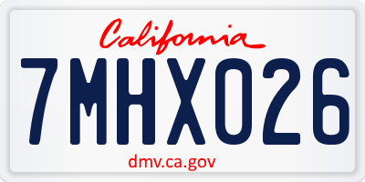 CA license plate 7MHX026