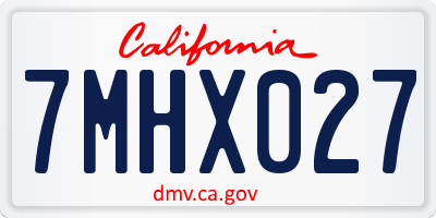 CA license plate 7MHX027