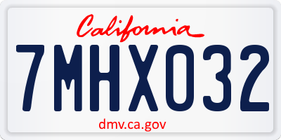 CA license plate 7MHX032