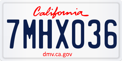 CA license plate 7MHX036