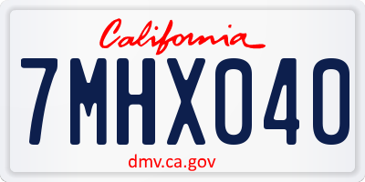 CA license plate 7MHX040