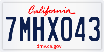 CA license plate 7MHX043
