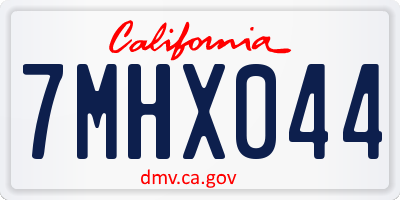 CA license plate 7MHX044
