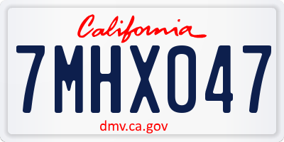 CA license plate 7MHX047