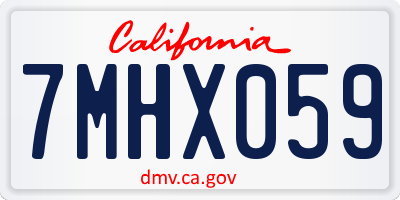 CA license plate 7MHX059