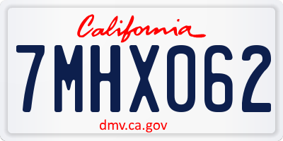 CA license plate 7MHX062