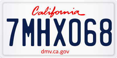 CA license plate 7MHX068