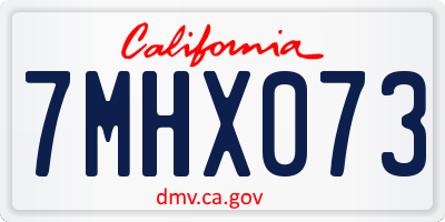 CA license plate 7MHX073