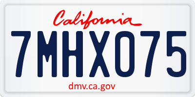 CA license plate 7MHX075