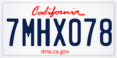 CA license plate 7MHX078