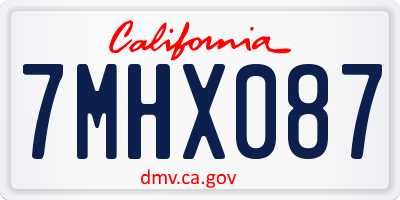 CA license plate 7MHX087